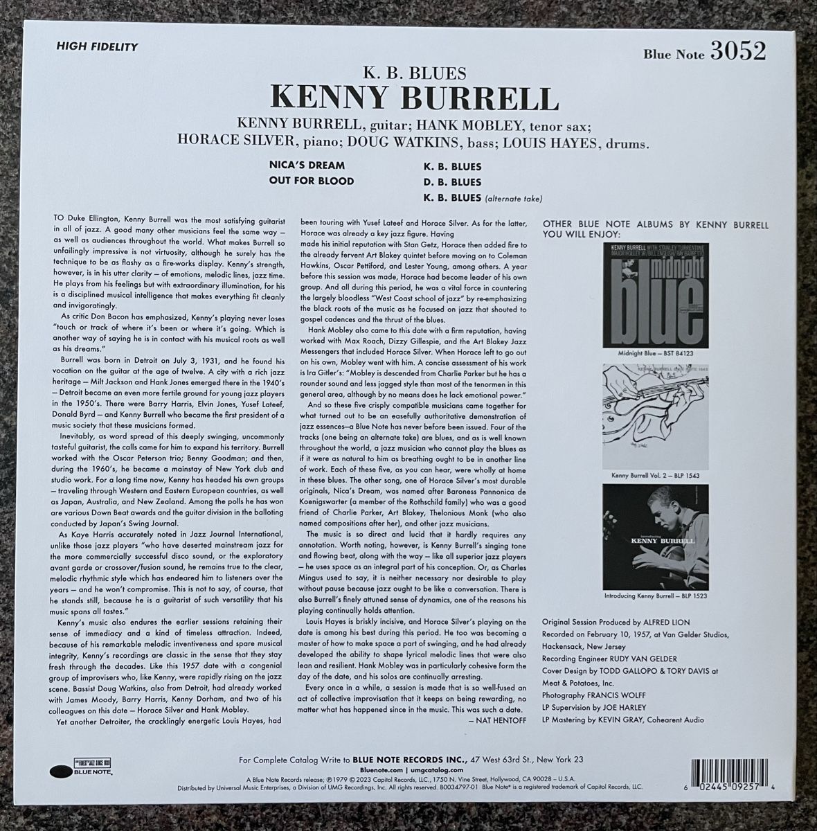 Dischi in vinile: Kenny Burrell - K.B. Blues - Blue Note - Audiophile LP – Usato da Olten venduto da Bluespapst 1