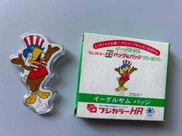 Olympia 1984 Adler Eagle Sam Badge mit Originalverpackung