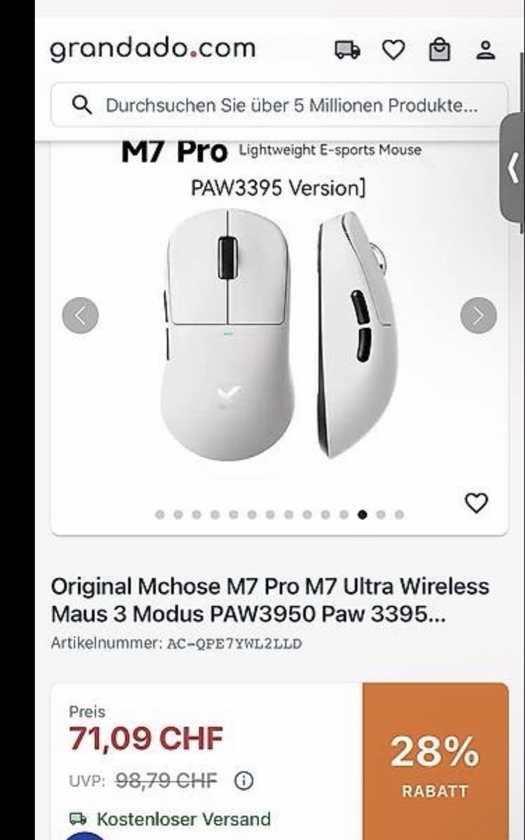 Maus: Gaming maus mchose m7 pro – Gebraucht aus Oberrohrdorf von tech.inventory 1