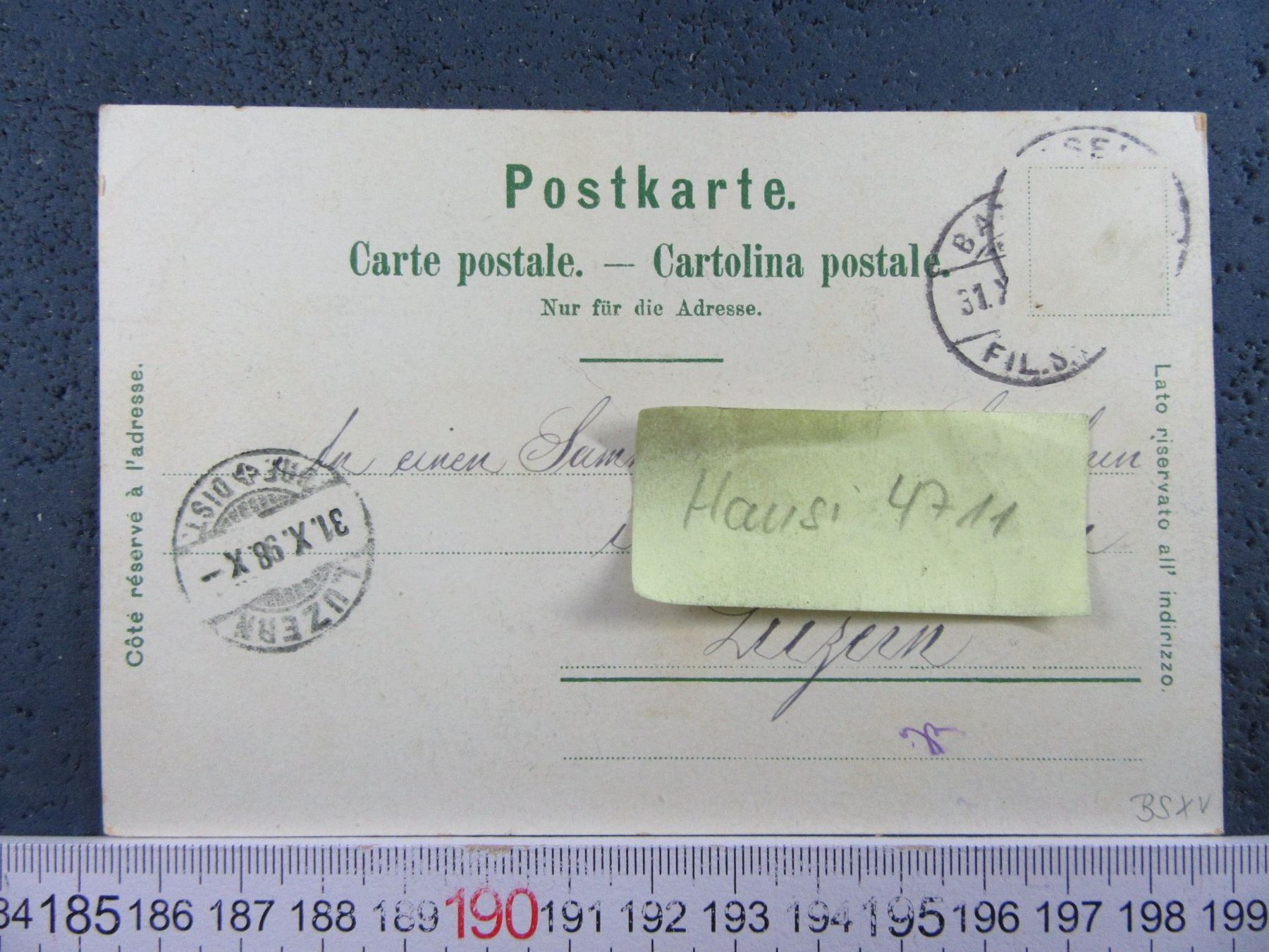 Cartoline postali: BASEL 1898 3BILD-LITHO AK-BS – Usato da Ettingen venduto da Hausi4711 1