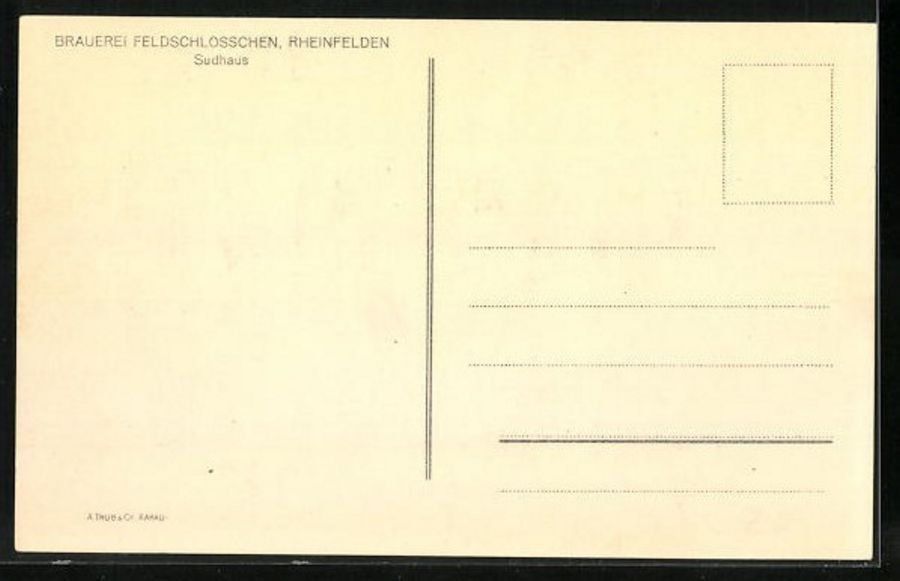 Cartoline postali: Rheinfelden, Sudhaus Feldschlösschen – Usato da Frauenfeld venduto da POML 1