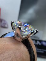 Bague argent avec diamant de moissanite de 5 ct certifié GRA