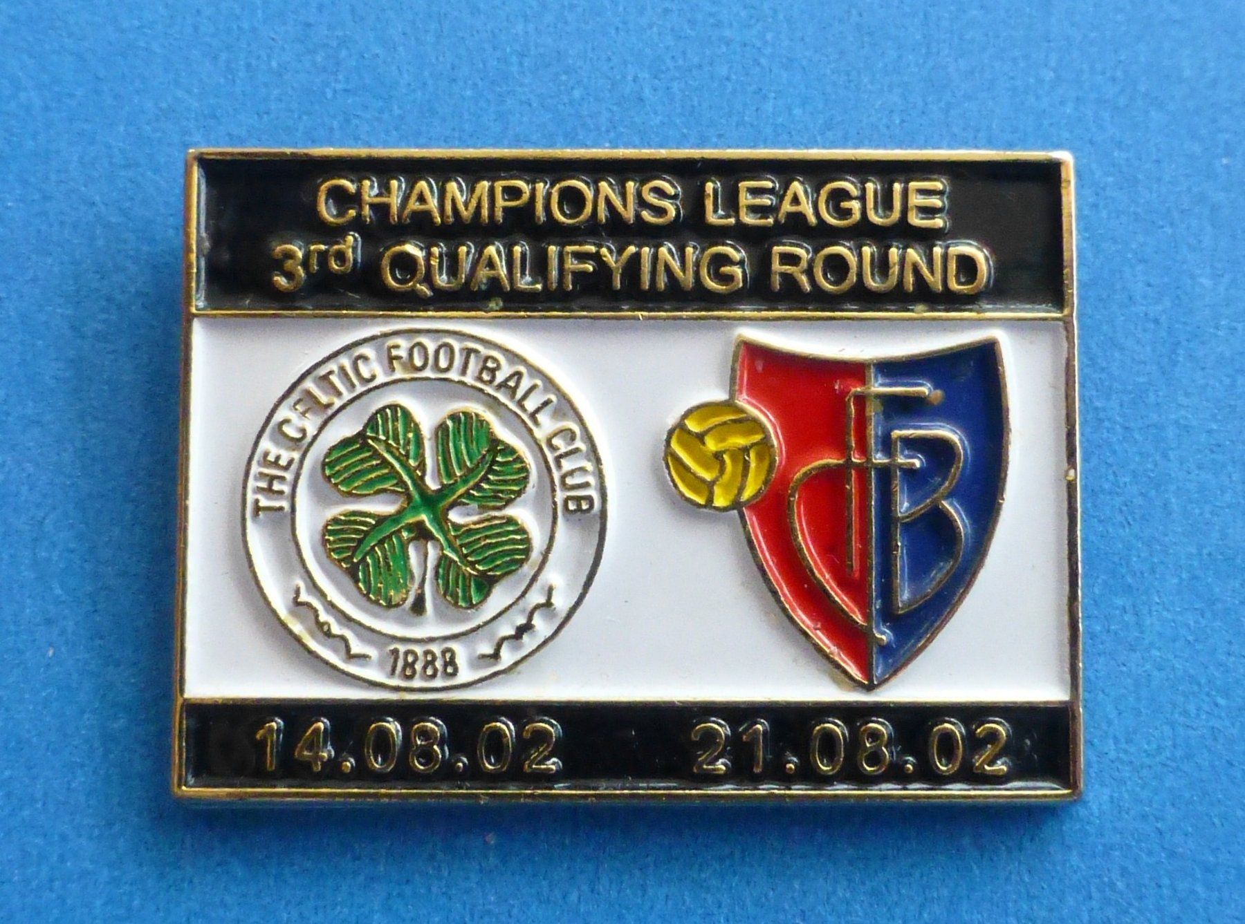 FC Basel Plaketten & Abzeichen: FC Basel vs. Celtic Glasgow 2002 – Original-Ticket & Pin – Gebraucht aus Basel von Falconis 1
