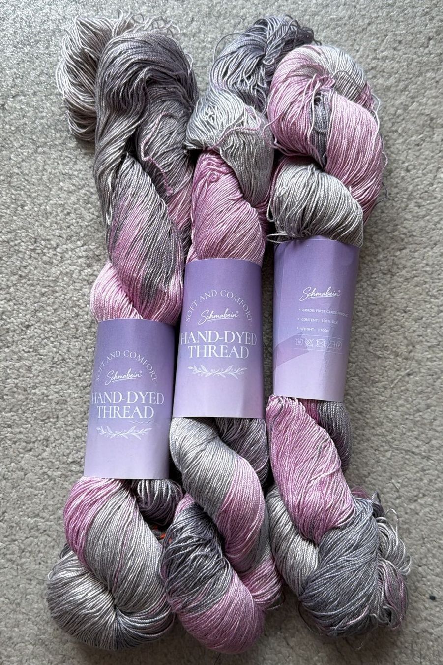 Lana: 300g rosa-graues Farbverlauf-Seidengarn – Nuovo e nell'imballaggio originale da Wagenhausen venduto da M.Sieg