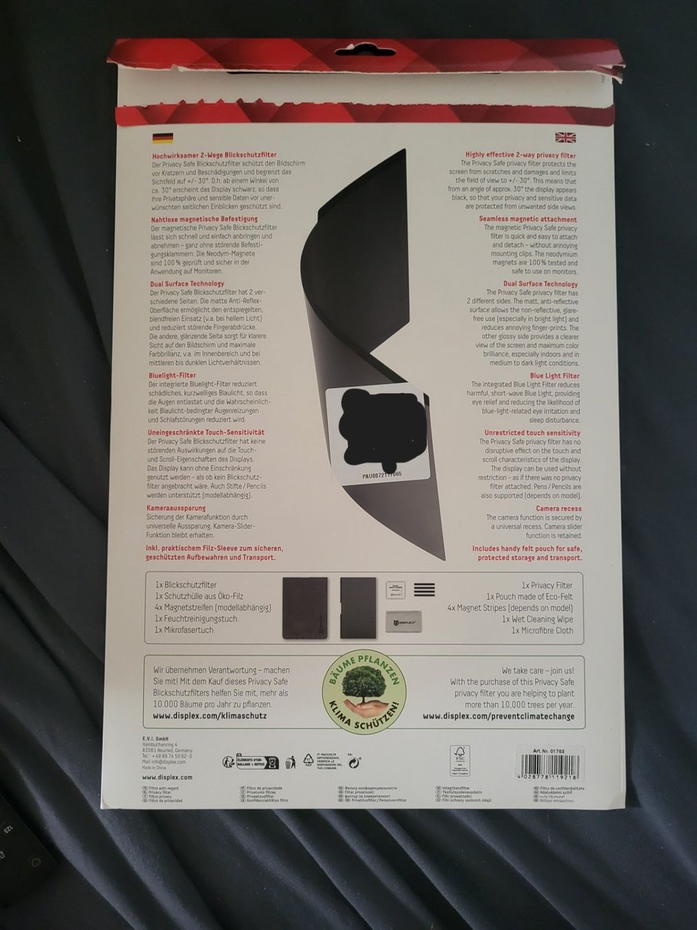 Folien: Ddisplex privacy safe 15,6" 16:9 – Neu und originalverpackt aus Zürich von jetzold 2