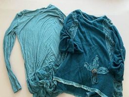 Lot de deux hauts femme bleu pétrole taille 46/48