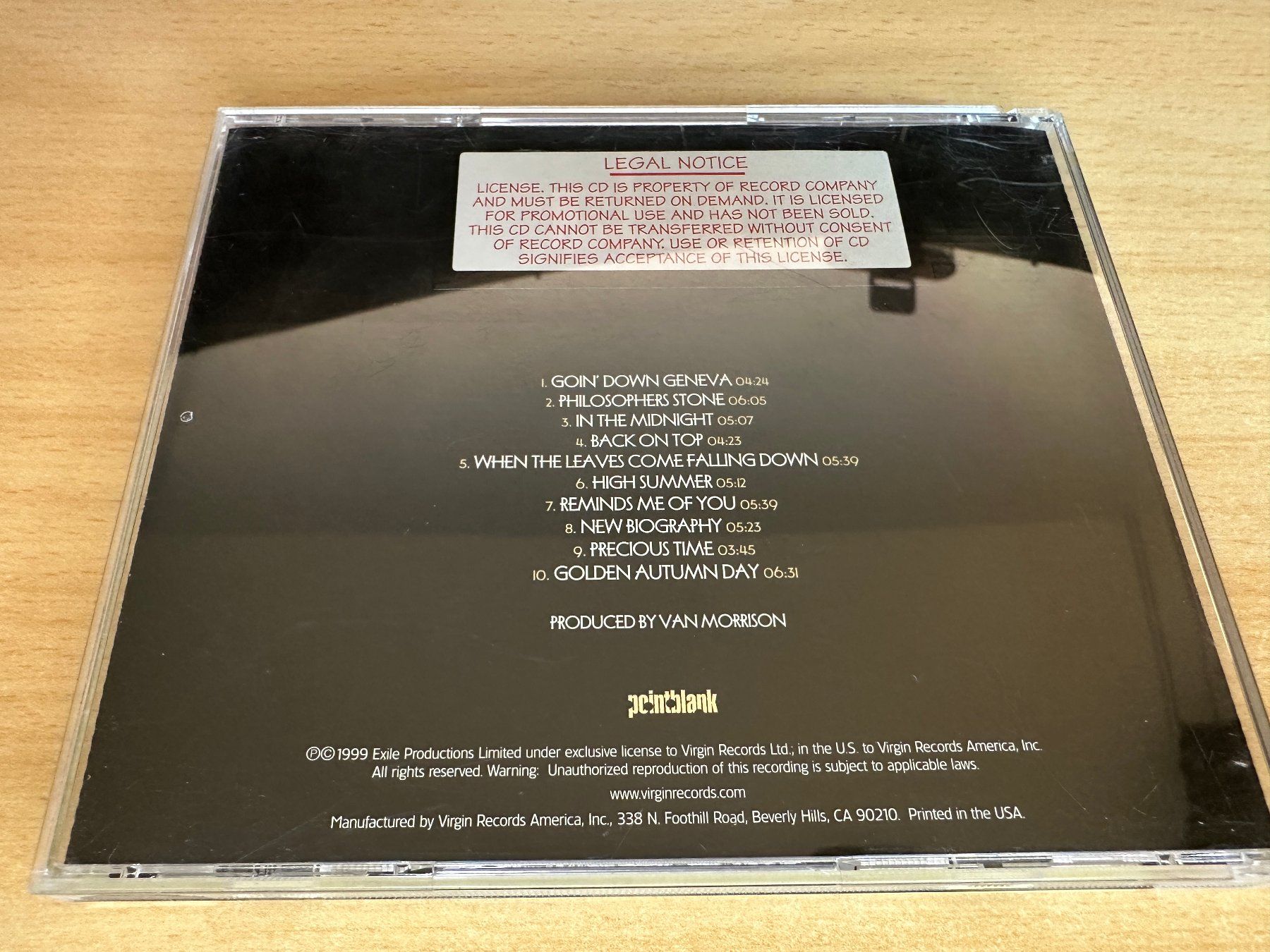 CDs: Van Morrison – Back On Top - Promo CD – Gebraucht aus Rikon im Tösstal von Alpenmutz 1