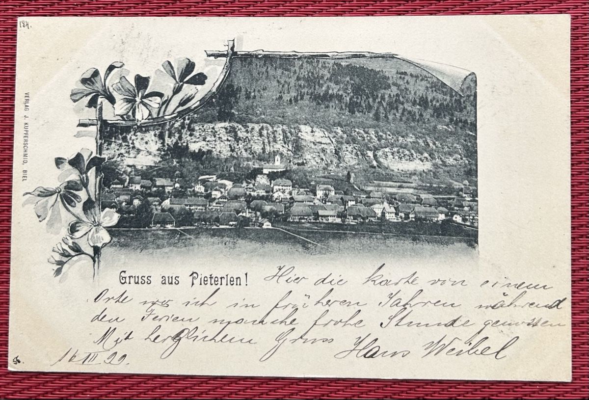 Cartoline postali: Gruss aus Pieterlen 1899 – Usato da Horw venduto da Tellbub