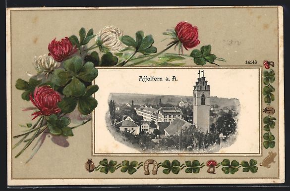 Cartes postales: Affoltern a. A., Blick auf Kirche und Or – D'occasion à Berlin par bartko-reher