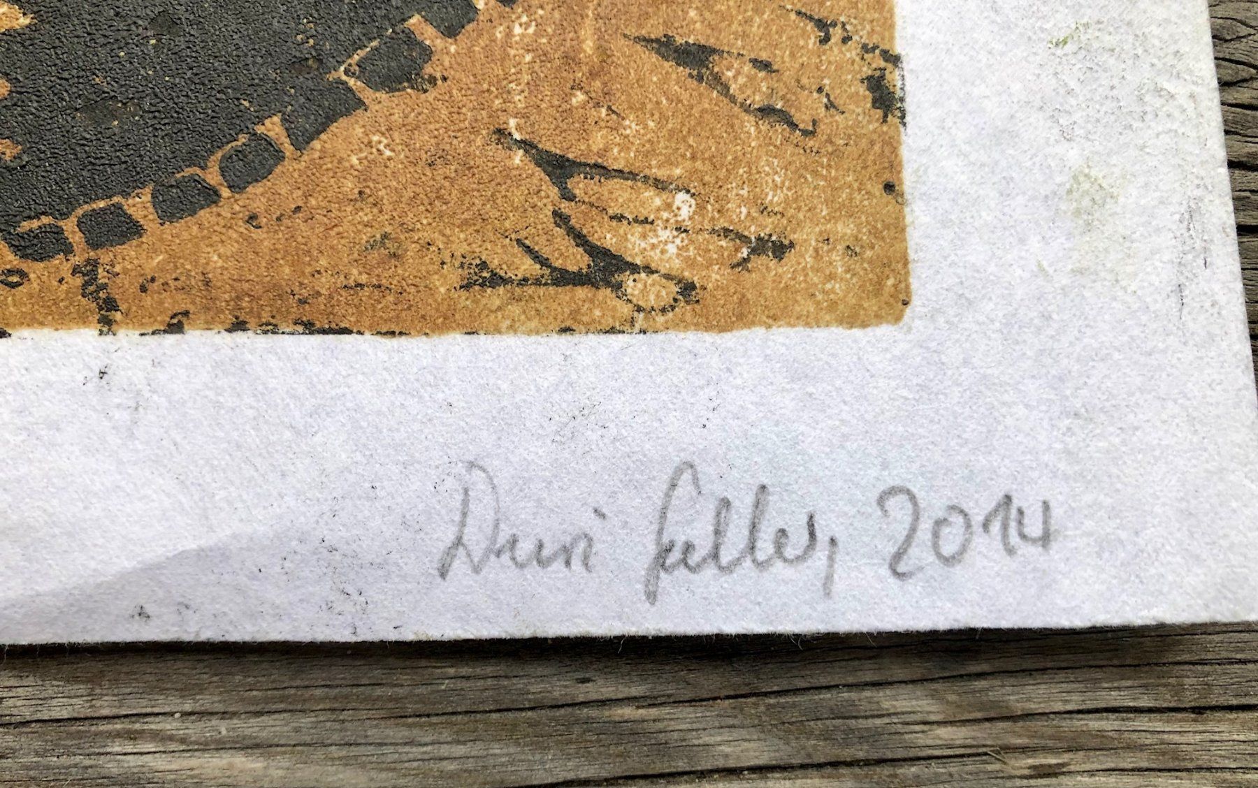 Xilografie: Farbiger Holzschnitt von Duri Galler 2014 – Usato da Winterthur venduto da Barunggeli 1