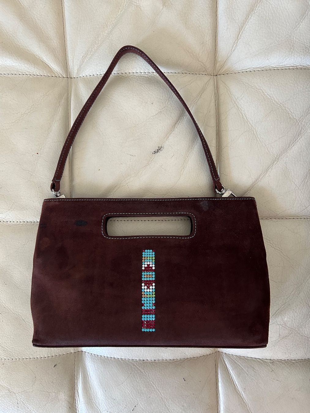 Swarovski Borse da donna: Vintage swarovski brown suede bag – Usato da Rüschlikon venduto da Tey_sl 1