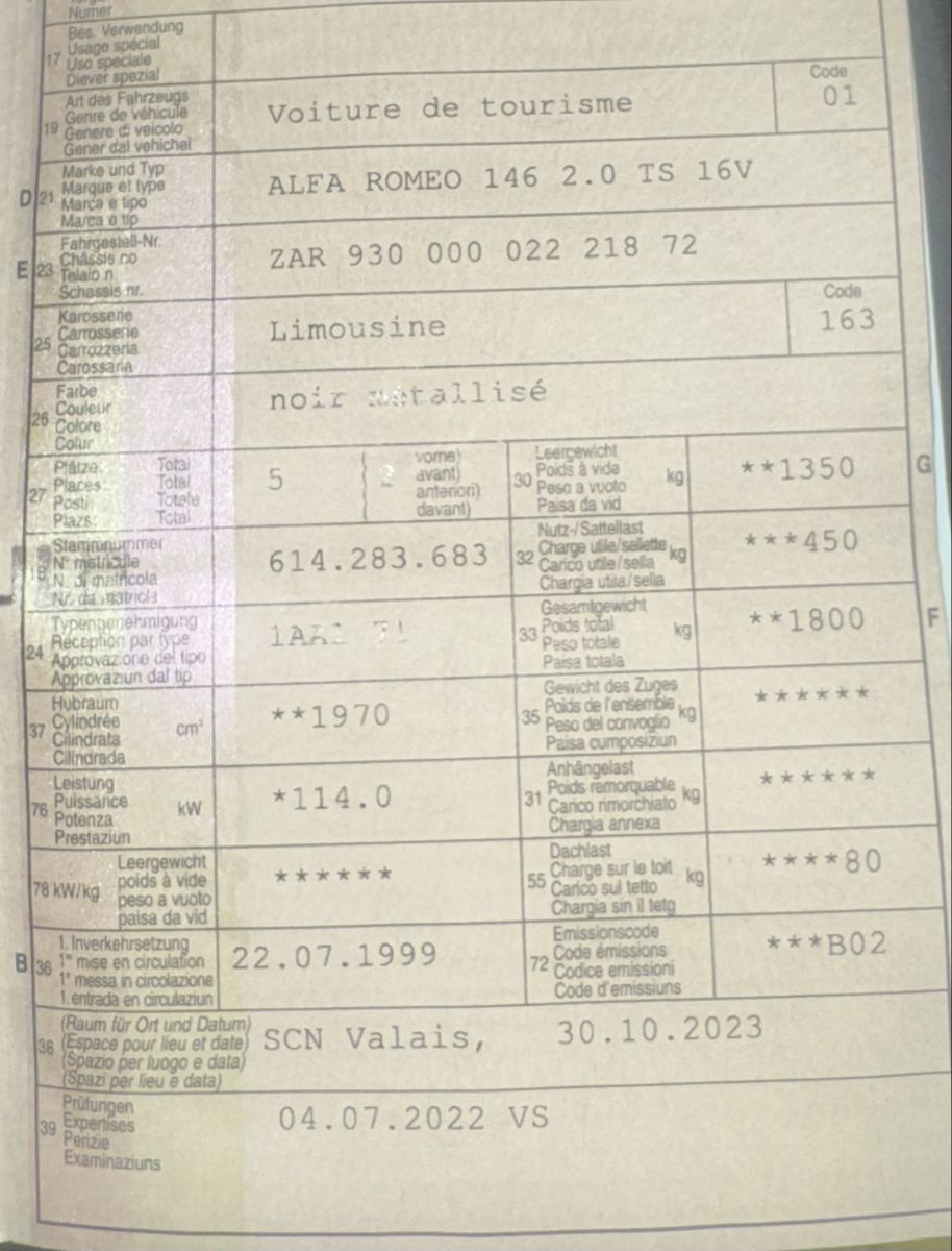 Alfa Romeo Automobili: Alfa romeo 146 2.0 TS 16V – Usato da Ostermundigen venduto da mus_zpk8 5