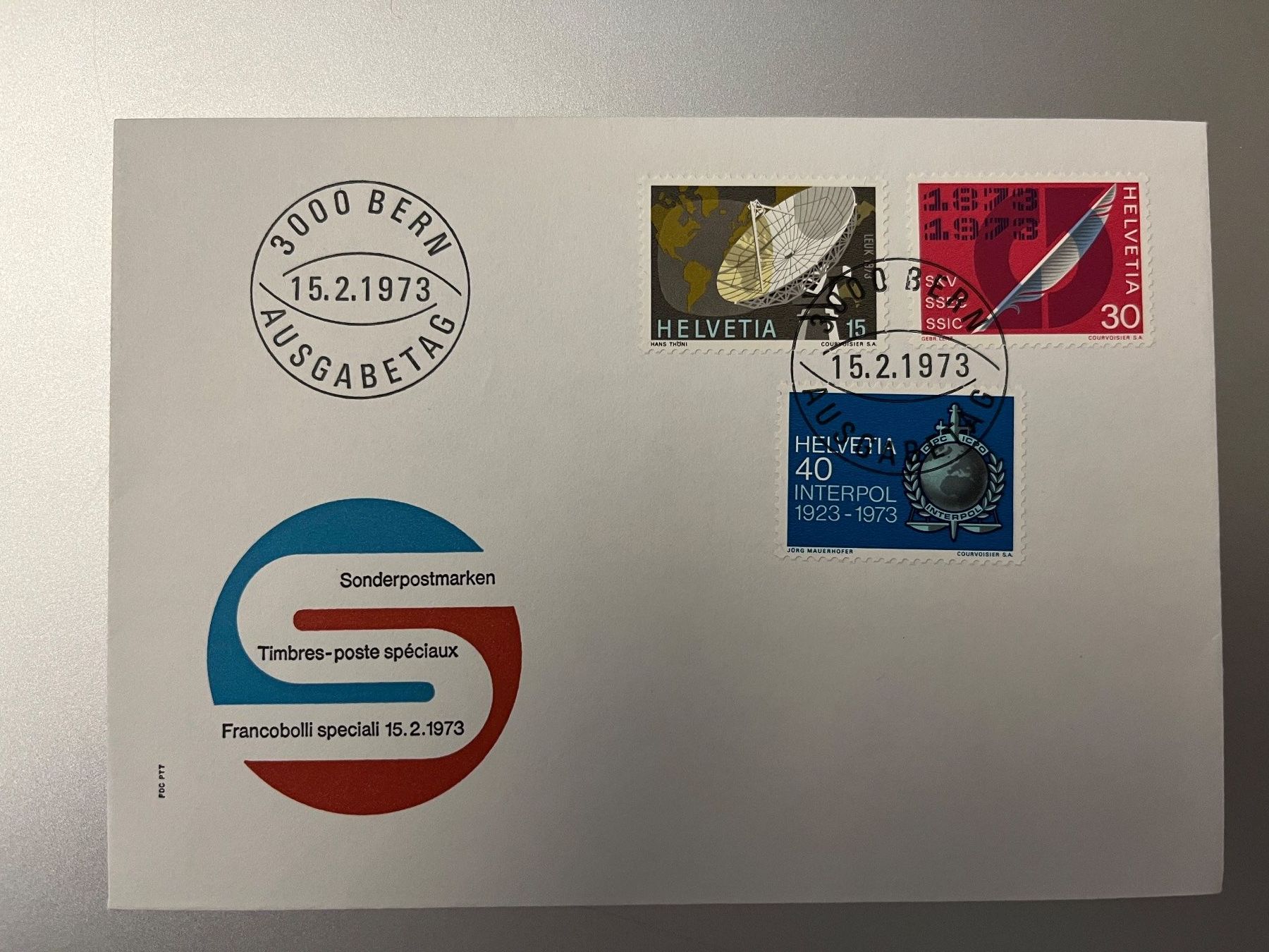 Alle Briefmarken: Briefmarken - 1973, Sonderpostmarken - Interpol – Gebraucht aus Stetten AG von Brissago25