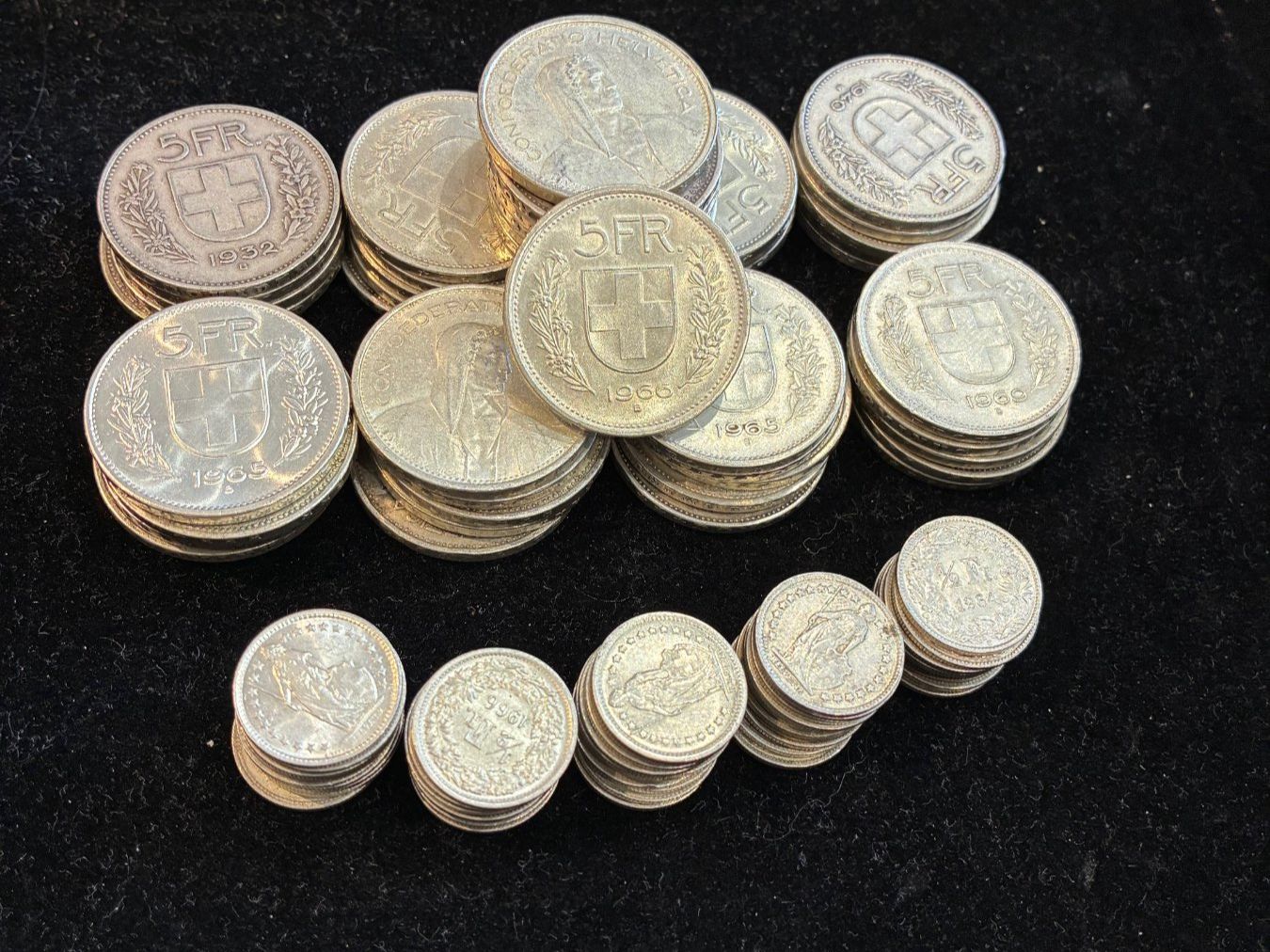 Tutti le monete: Lot de 47 pièces de 5 Fr Ch Argent + 50 x 50 cts Ch Argent – Usato da Lausanne venduto da est_vm9t