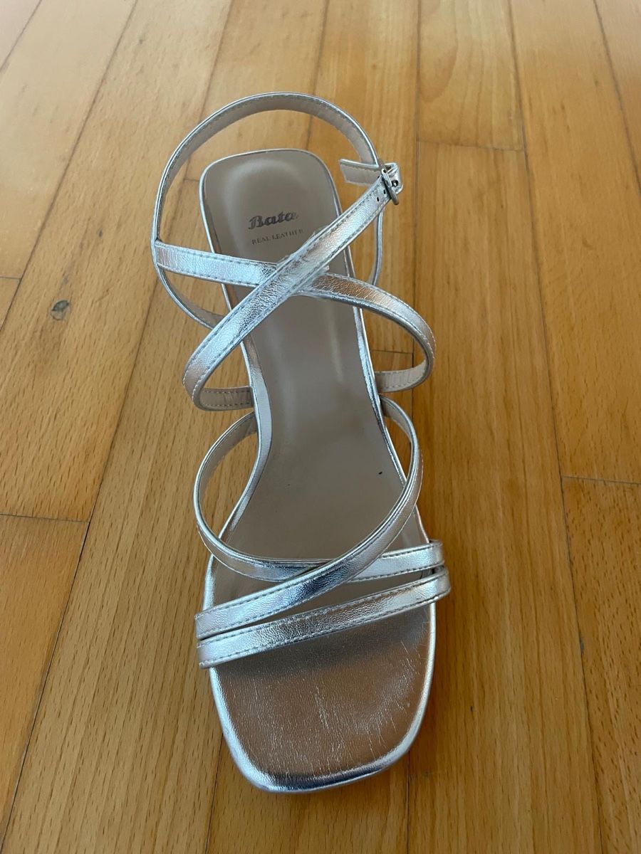 Scarpe da donna: Silber Ledersandaletten – Nuovo (secondo la descrizione) da Nebikon venduto da war_x9bh