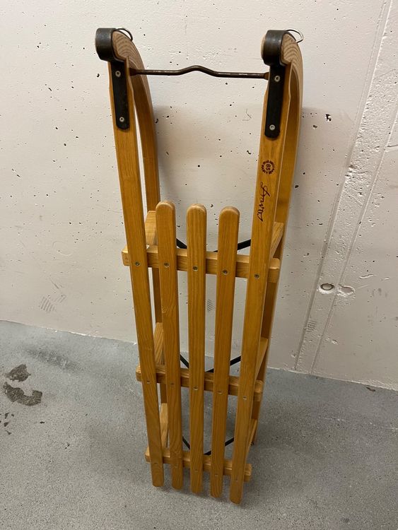 Sport 2000 Davos Hörnerrodel Schlitten Holzschlitten Rodel Hellbraun Neu