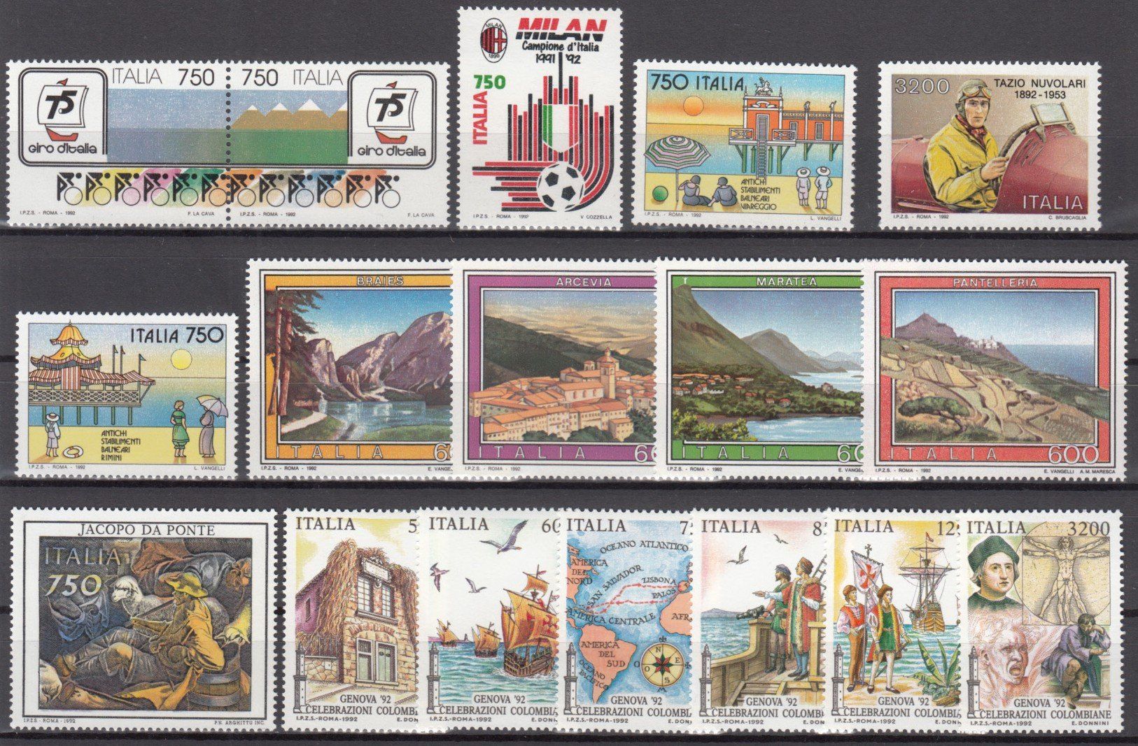 Tutti i francobolli: Italien 1992 postfrisch – Usato da Bürglen TG venduto da StampGraf 4