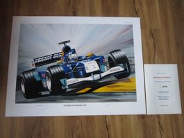 KIMI RÄIKKÖNEN SAUBER-PERTONAS KUNSTDRUCK MIT AUTOGRAMM