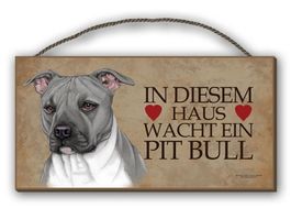 Holzschild-PIT BULL-IN DIESEM HAUS WACHT