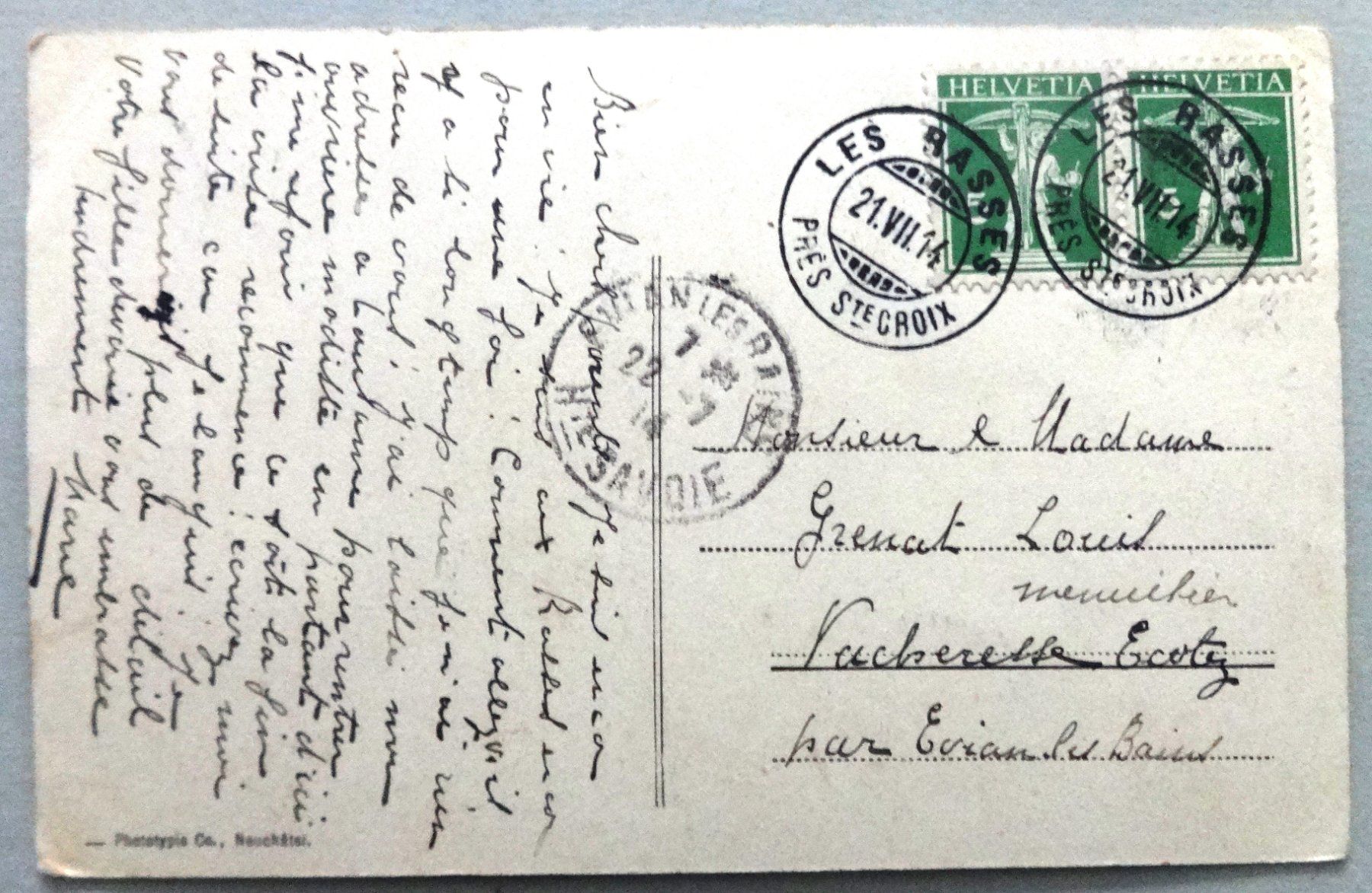 Cartes postales: Les Rasses (1174 m) – D'occasion à Fétigny par Billy2miny 1