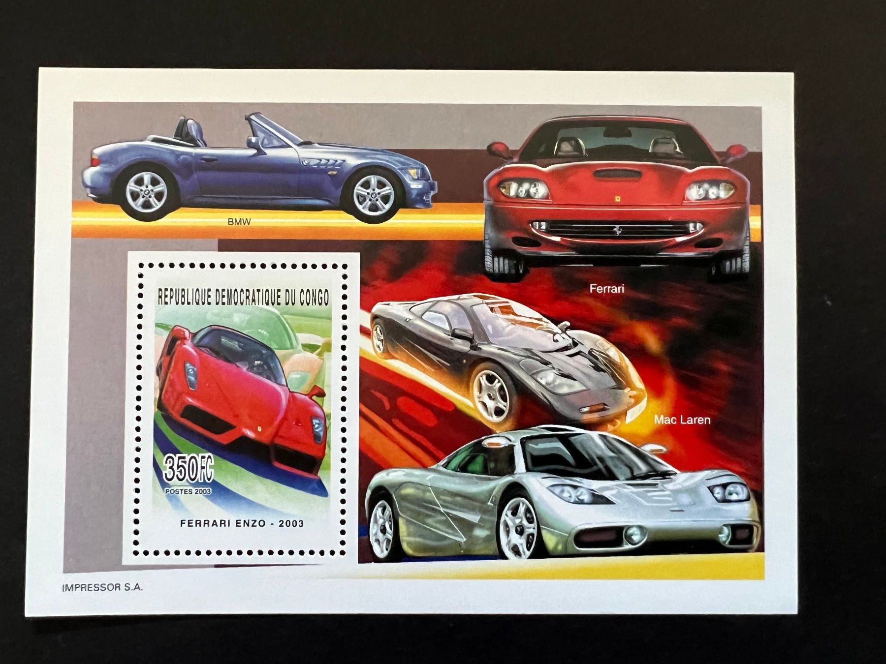Tutti i francobolli: Kongo Ferrari Block  2003 **  Luxus (B670) – Nuovo (secondo la descrizione) da Hinwil venduto da Sidi4