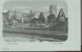 old UK Postcard CHRIST CHURCH PRIORY CHURCH B. & D. ak