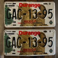 🇲🇽 2x Paar Mexiko Autoschild, Durango GAC-13-95