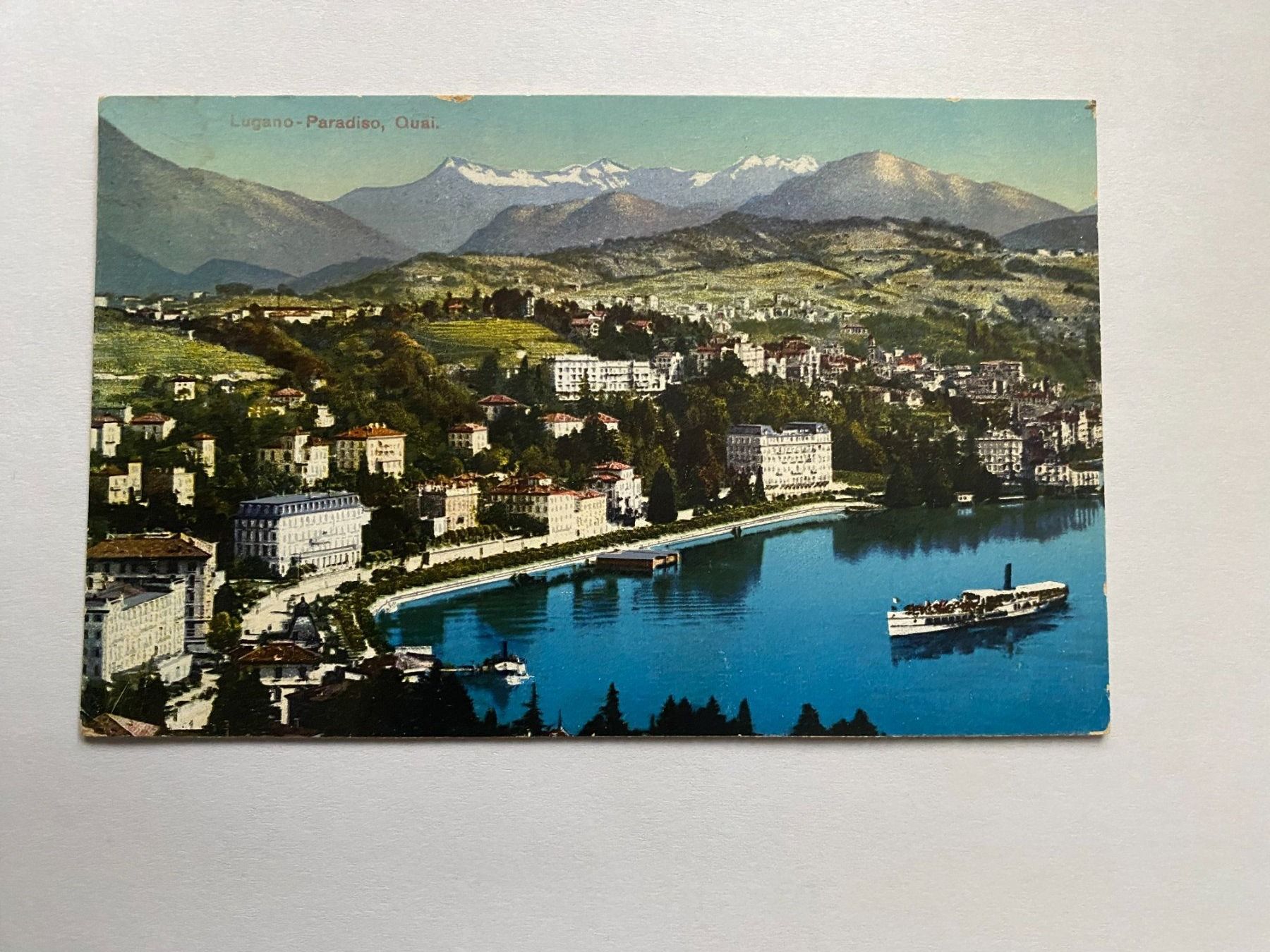 Cartoline postali: Lugano - Paradiso Quai, 1925 – Usato da Horgen venduto da UrsB05