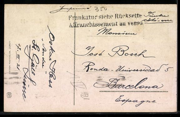 Cartoline postali: AK Thun, Schloss mit Bluemlisalp – Usato da Berlin venduto da bartko-reher 1