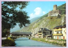 Martigny, pont couvert et château de la Bâtiaz