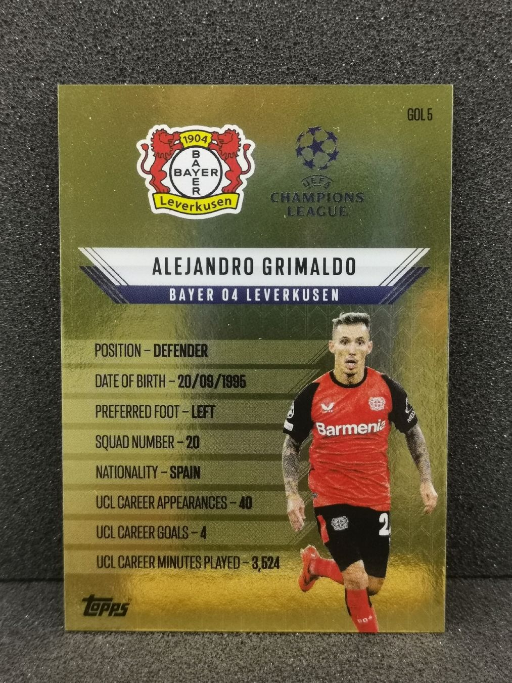 Match attax 2024 /25 Extra Alejandro Grimaldo Gold Edge (Gebraucht) in ...