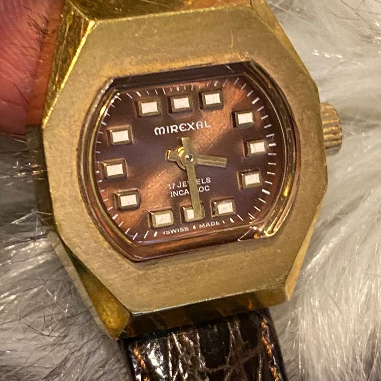 Montre Automatique Vintage Mirexal - Cadran Blanc, Boîtier Acier, Bracelet Cuir Noir, Occasion