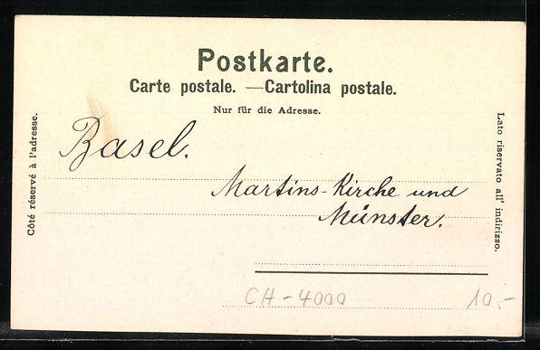 Cartoline postali: Fritz Voellmy: Basel, Teilansicht mit Ki – Usato da Berlin venduto da bartko-reher 1