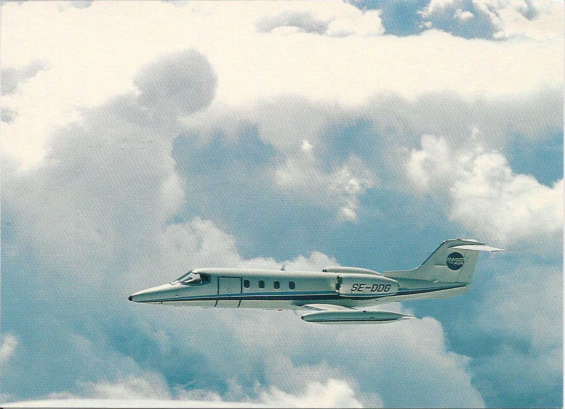 Cartoline postali: Swedair  Learjet 35A SE-DDG – Nuovo e nell'imballaggio originale da Thun venduto da Abigboss