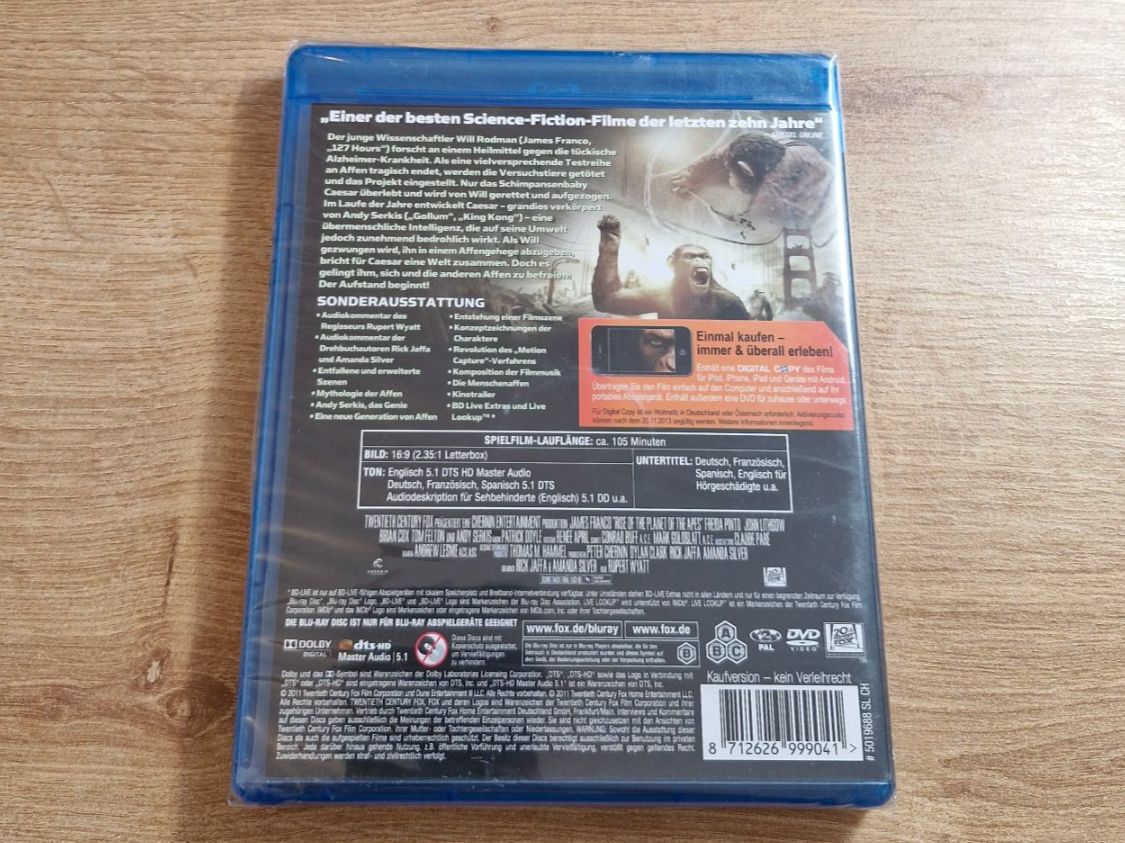 Tutti i DVDs: Planet der Affen - Prevolution (2011) NEU OVP Bluray – Nuovo e nell'imballaggio originale da Pfungen venduto da Whitie 1