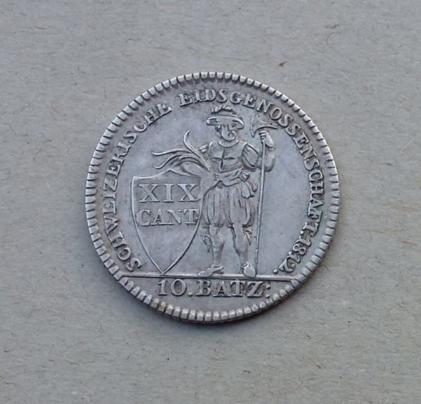 Tutti le monete: Fribourg ++ 10 Batzen 1812 – Usato da Walkringen venduto da Casablanca777 1