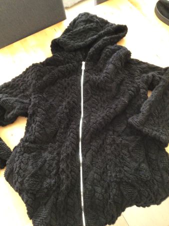 Fleecejacke mit Kapuze schwarz Gr. XXL