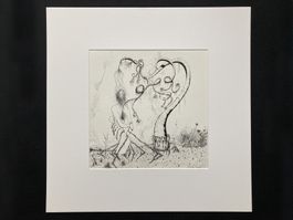 Nu érotique original-encre sur papier d'art