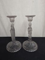 Kerzenhalter Paar Figuren Glas mattiert Vintage 20. Jh