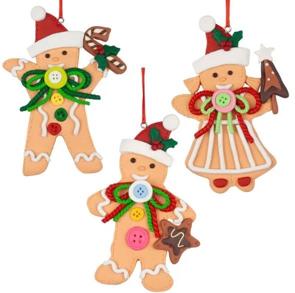 Tutte le decorazioni: Baumschmuck Lebkuchenmänner und Lebkuchenfrau – Nuovo e nell'imballaggio originale da Basel venduto da Seifehuesli 1