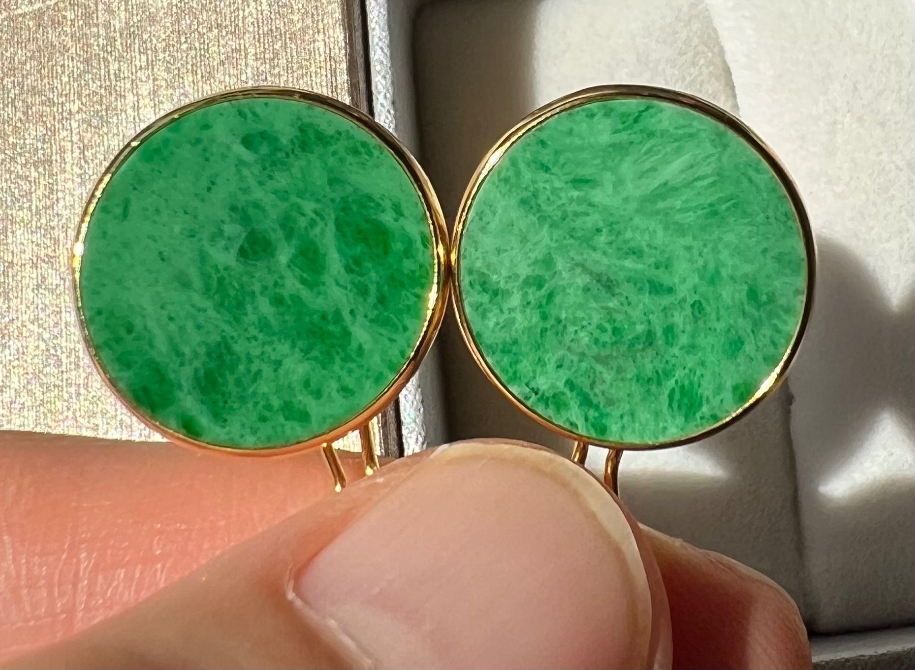Ohrringe & -stecker: Ohrclips in Silber 925 mit echter Jadeit-Jade – Neu (gemäss Beschreibung) aus Bern von Steinfieber 3