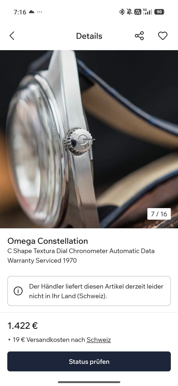 Omega Montres: Omega Constellation 1970 Chronometer – D'occasion à Bern par Xtralite 5