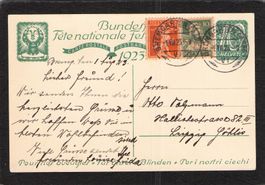 FDC Bundesfeierkarte 1923 , Nr. 37 ,Blinder Greis ,1.Vlll.23