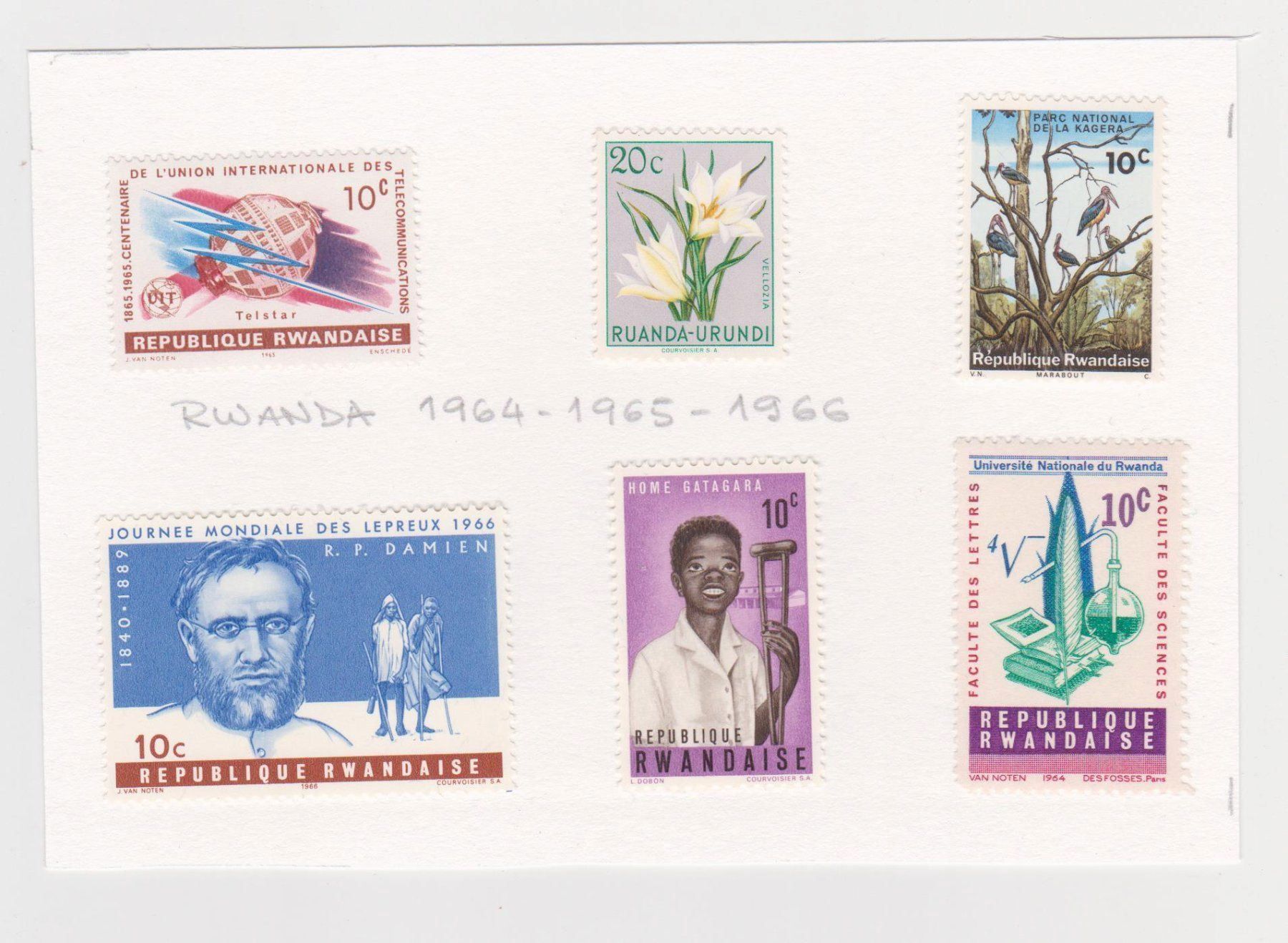 Tutti i francobolli: 6 timbres neufs République Rwandaise – Usato da Pailly venduto da jme99