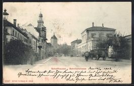 Schaffhausen, Bahnhofstrasse mit Pferdek