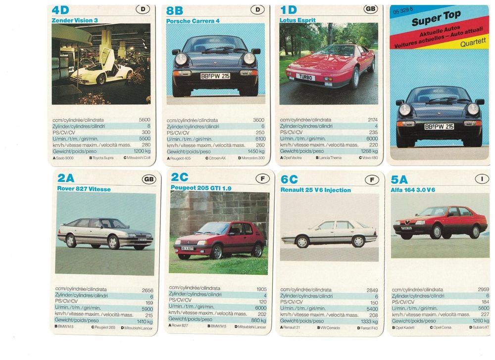 Quartett Super Top, Aktuelle Autos Nr. 05 329 8 Kaufen auf Ricardo