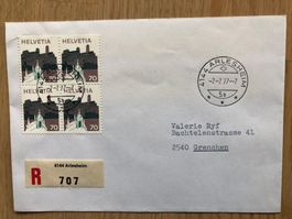 Schnapszahl 7.7.77-7 mit R-Nr. 707 mit 70 Rp-Marken