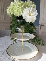 Edle Etagere mit Goldrand - Vintage