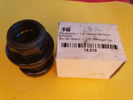 Steuersatz Velo Neu 1 1/8" Gewinde Stahl schwarz.