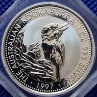1997 The Australian Kookaburra 1 oz 999 Silver